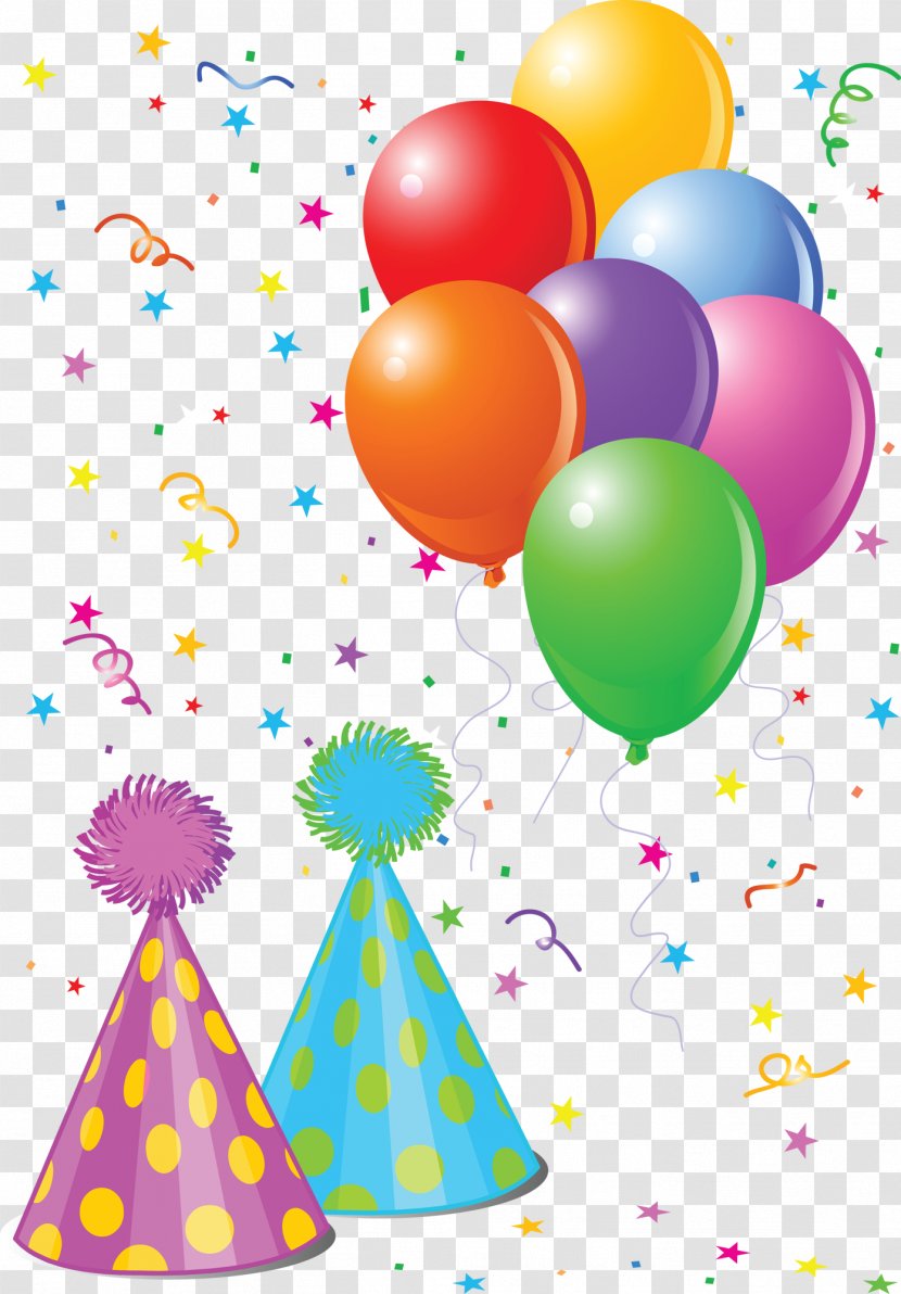 Party Hat Balloon Birthday Clip Art - Point - Confetti Transparent PNG