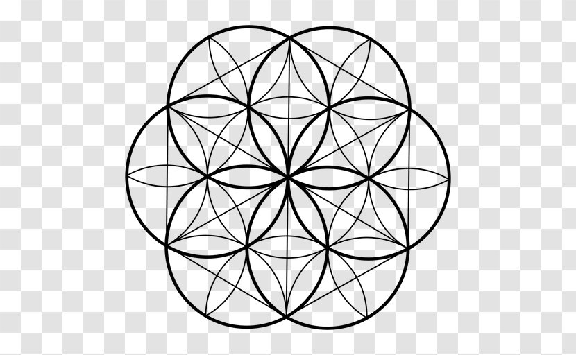 Sacred Geometry Overlapping Circles Grid Vesica Piscis - Flower - Circle Transparent PNG