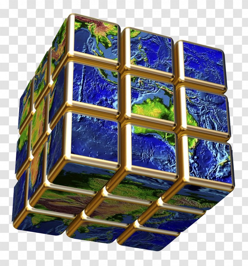 Earth World Globe Rubiks Cube - Rubik Three-dimensional Map Transparent PNG