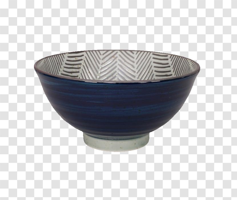 Bowl Pottery Ceramic Cobalt Blue - Herringbone Transparent PNG