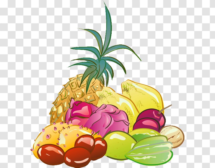 Pineapple Papaya Drawing Royalty-free - Diet Food Transparent PNG