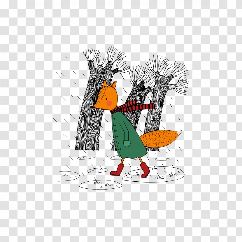 Cartoon Fox Illustration - Child - Download Transparent PNG