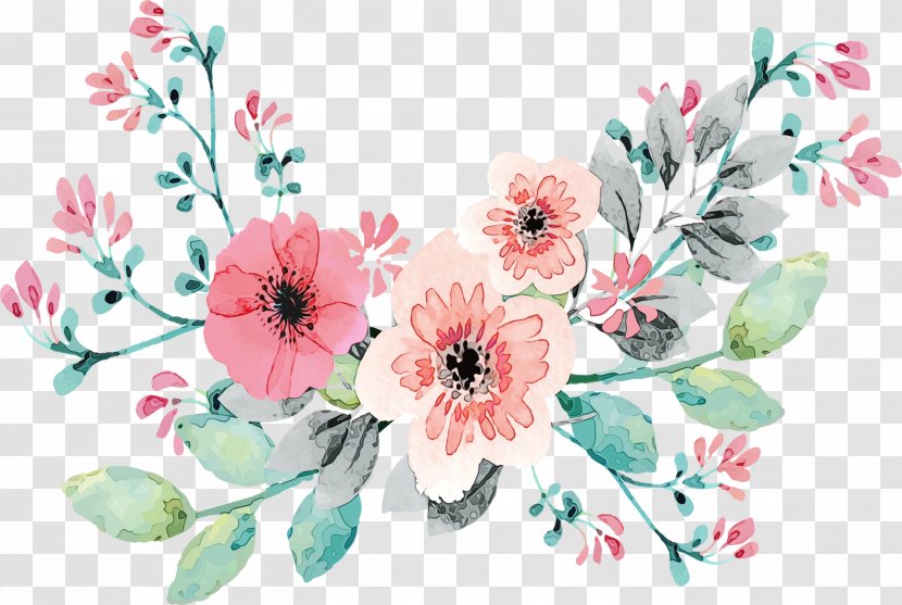 Vector Graphics Watercolor Painting Clip Art Flower - Pink - Watercolour Flowers Transparent PNG