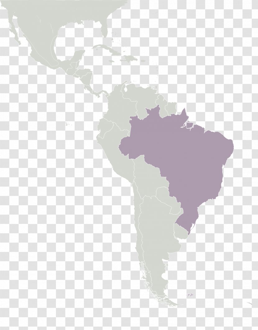 South America Latin Central Blank Map - Linguistic Transparent PNG