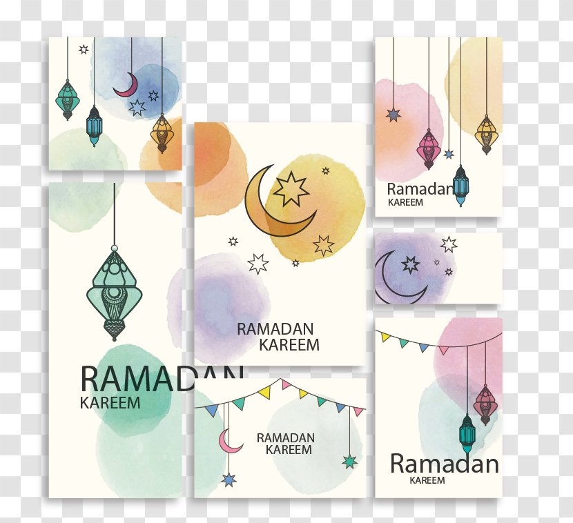 Ramadan Watercolor Painting Paper - Creative Transparent PNG
