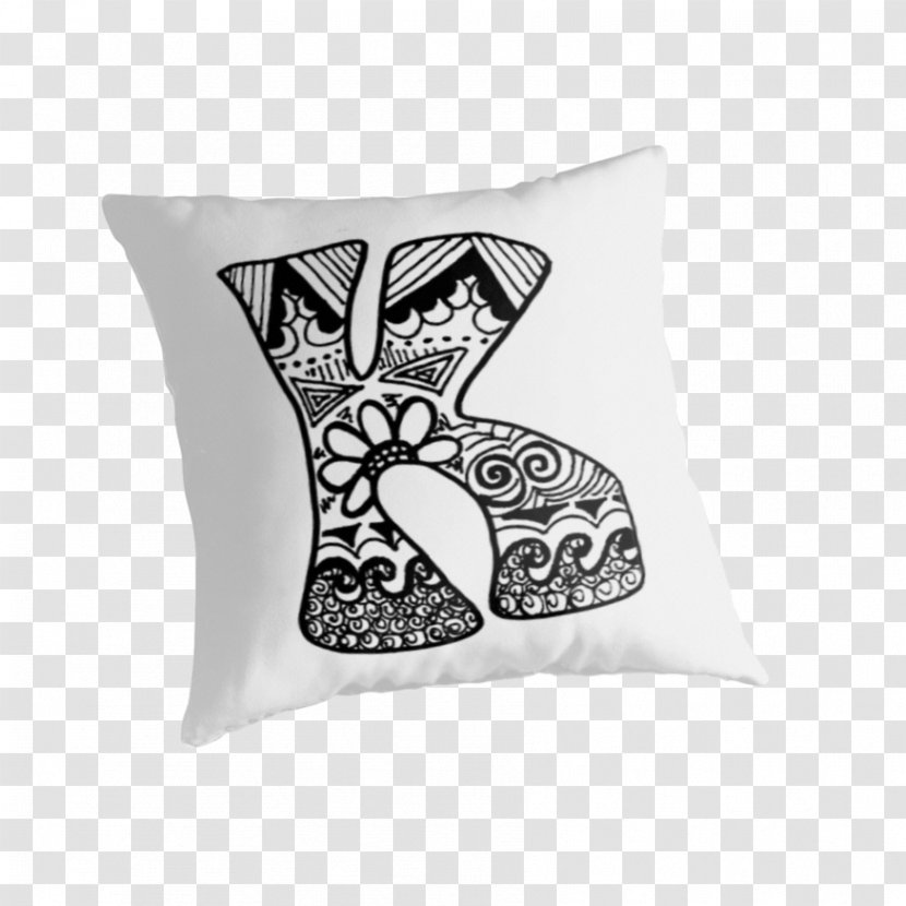 Letter Art K Alphabet Poster - Throw Pillows - Zentangle Transparent PNG