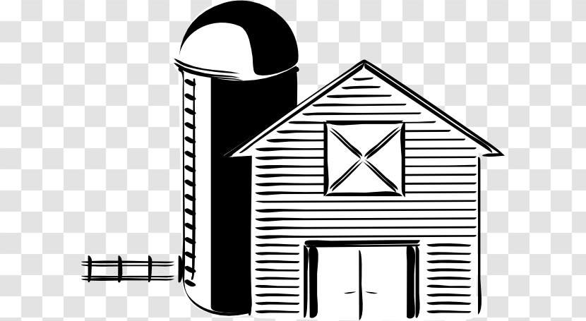Silo Black And White Farm Barn Clip Art - Farmer - Outline Cliparts Transparent PNG