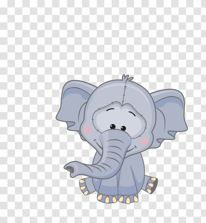 Cartoon Graphic Design Illustration - Vector Gray Animal Elephant Transparent PNG