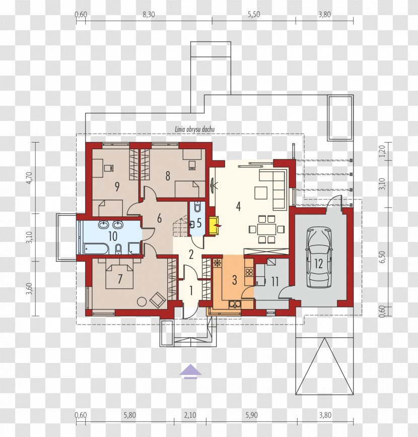 House Facade Rzut Floor Plan Transparent PNG