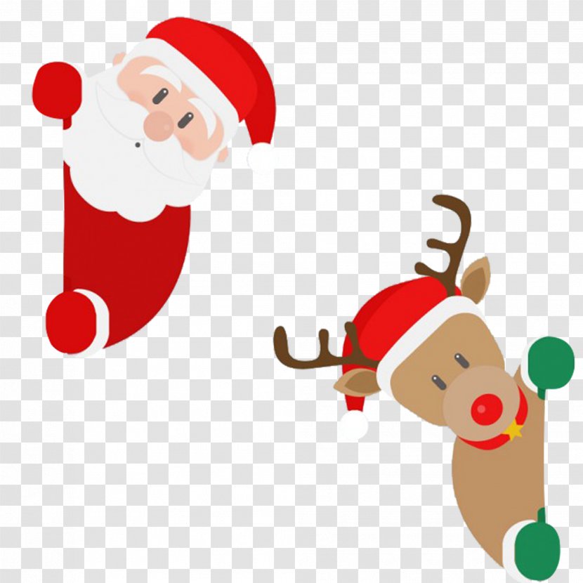 Santa Claus's Reindeer Christmas - Holiday - Cartoon And Deer Transparent PNG