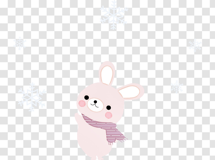 Pink White Cartoon Rabbit Animation Transparent PNG