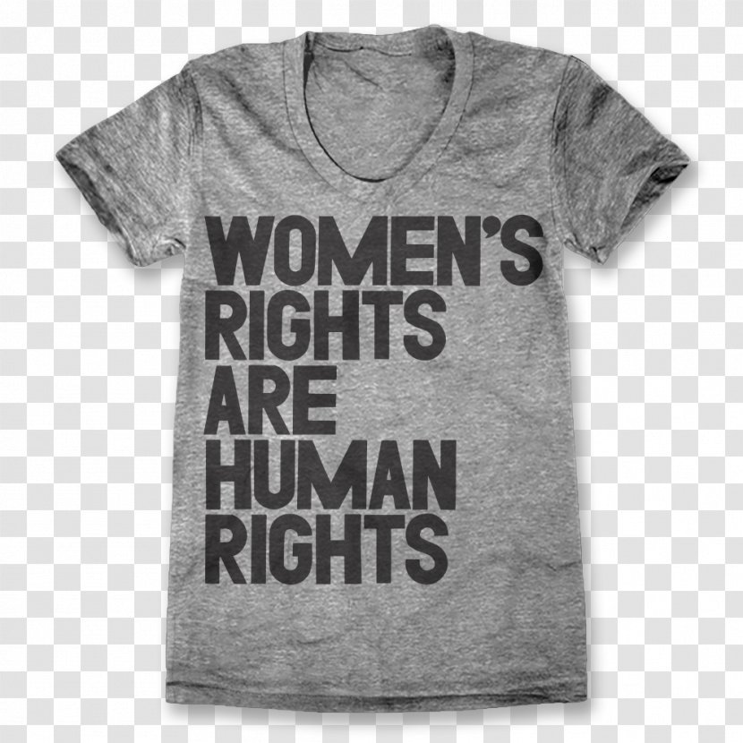 Printed T-shirt Women's Rights Are Human - Sleeve - Womens Transparent PNG