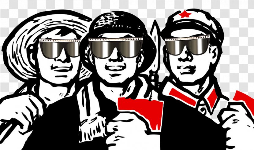 Cultural Revolution Printmaking Poster - Logo - Hand Drawn Cartoon People Work Transparent PNG