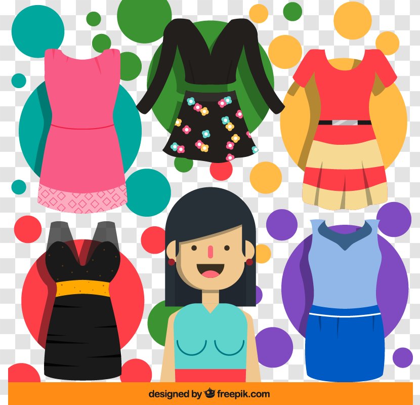 Silhouette Fashion Cartoon - Child - Women's Clothing Vector Material, Transparent PNG
