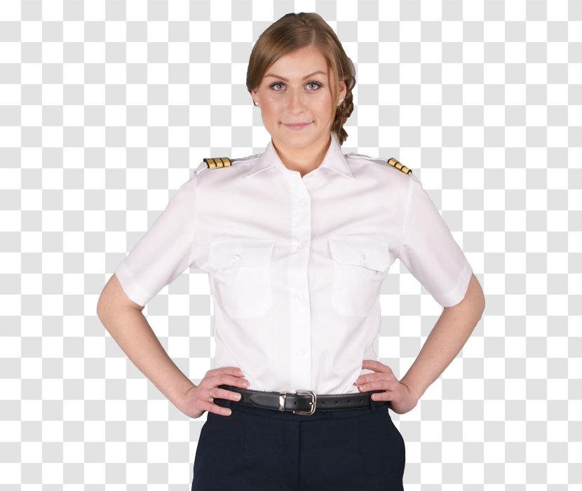 Dress Shirt Blouse Sleeve Collar Cotton - Pilot Uniform Transparent PNG