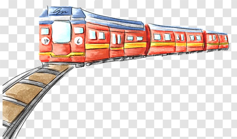 Train Rail Transport Painting - Locomotive - Hand Drawn Transparent PNG