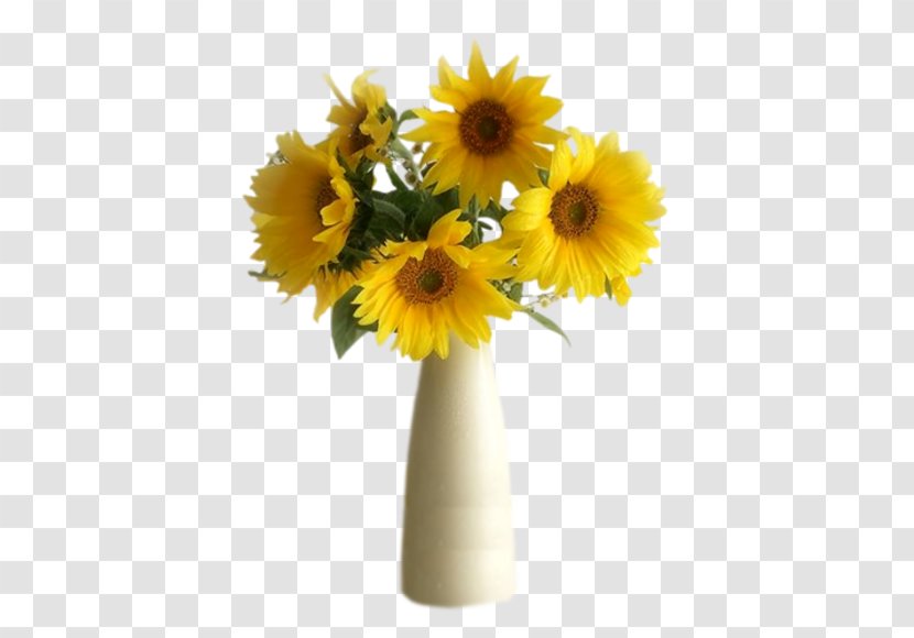 Vase With Twelve Sunflowers Painting Floral Design - Life Transparent PNG
