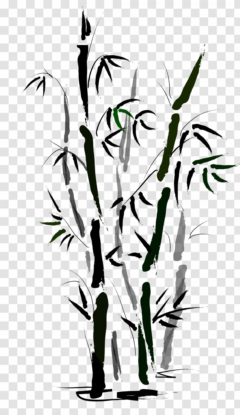 Bamboo Euclidean Vector Ink - Grasses - Hand Painted Material Transparent PNG