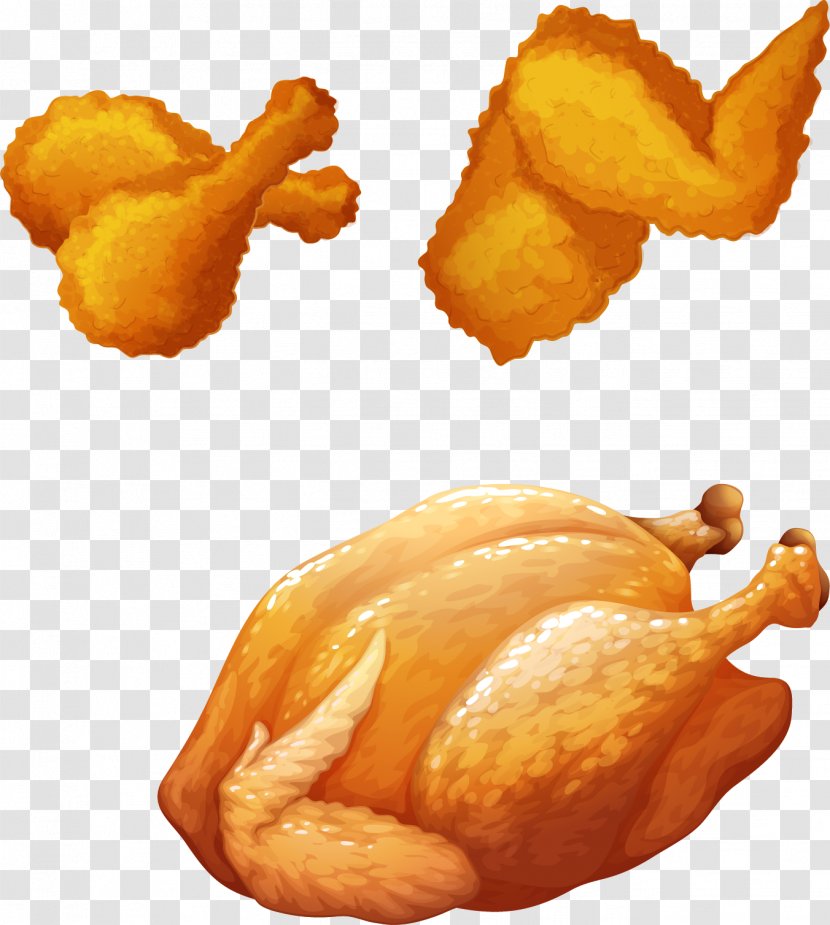 Buffalo Wing Barbecue Chicken Fried Roast - Vector Hand Painted Transparent PNG