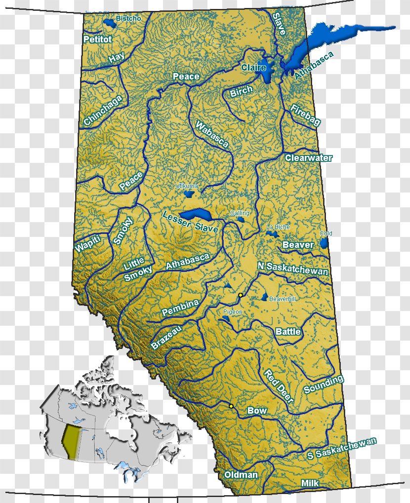 Lesser Slave Lake Athabasca River Pembina Clearwater Bistcho - Claire - Bay Transparent PNG