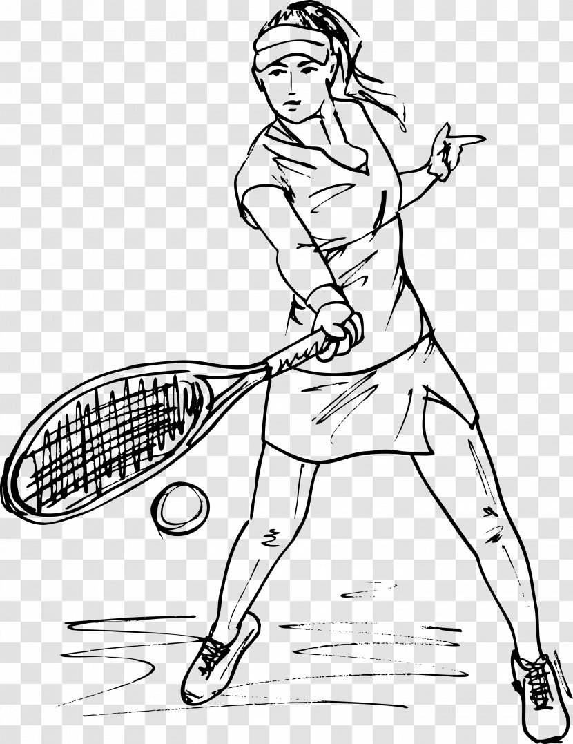 Tennis Drawing Racket Sketch - Flower - Badminton Transparent PNG