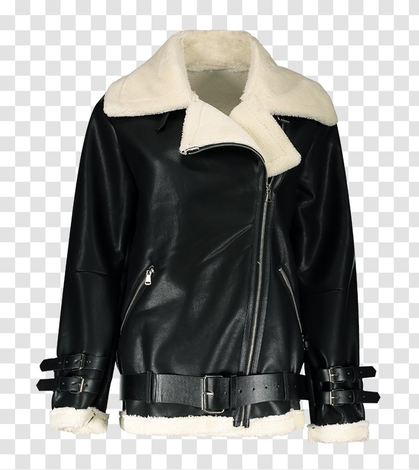 Shearling Leather Jacket Artificial Lining - Sun Flower No Buckle Chart Transparent PNG