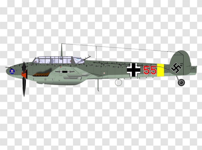 Bomber Airplane Messerschmitt Bf 110 Aircraft Germany Transparent PNG