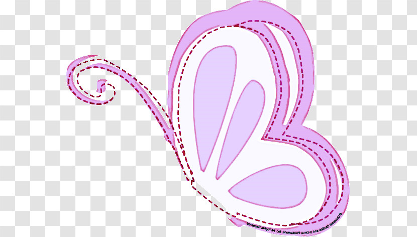 Pink Heart Font Ear Transparent PNG
