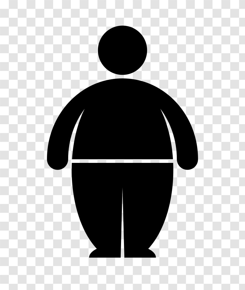 Stick Figure Overweight Adipose Tissue - Black - Fat Transparent PNG