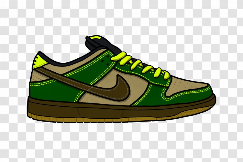 Skate Shoe Sneakers Nike Skateboarding Dunk - Green - High-top Transparent PNG