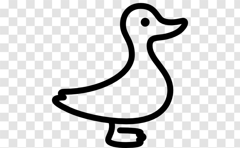 Duck - Black And White - Minimal Transparent PNG