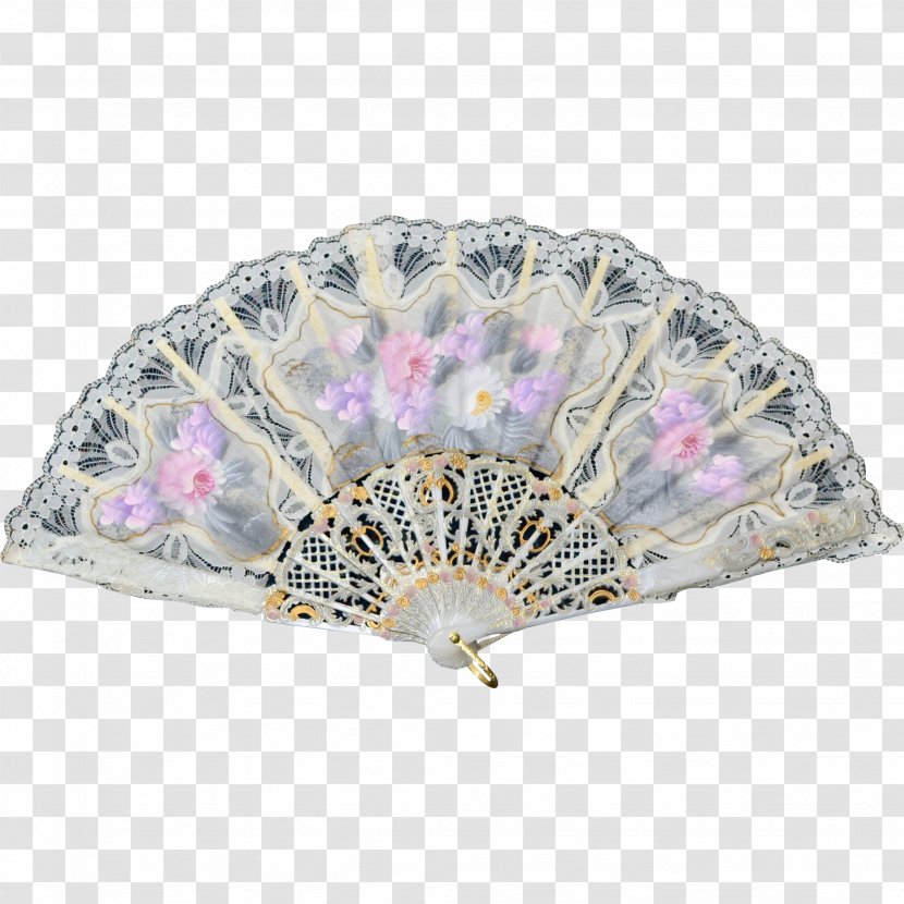 Hand Fan Paper Lace Plastic - Gold Transparent PNG