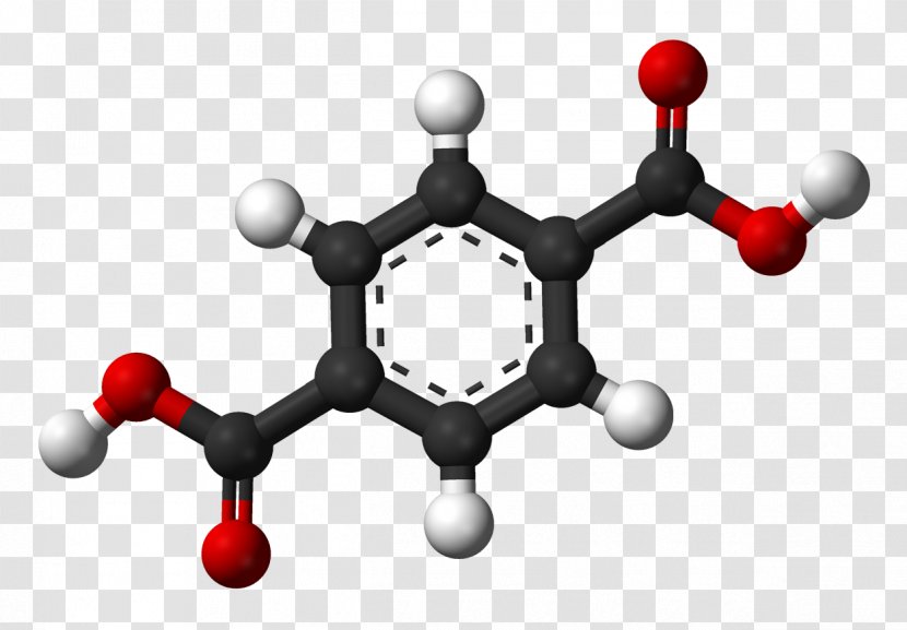 Benzoic Acid Isophthalic Chemical Compound Ball-and-stick Model - Silhouette - Molecular Chain Deductible Transparent PNG