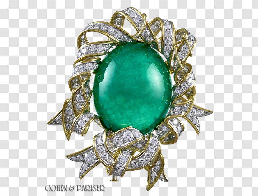 Jewellery Gemstone Brooch Emerald Gold - Cabochon - Crown Jewels Transparent PNG