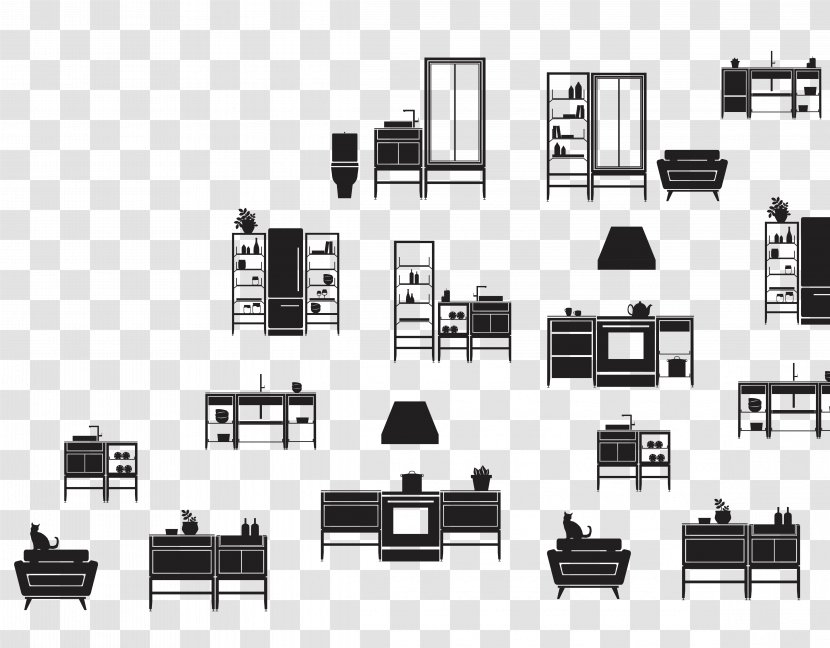 Graphic Design Furniture Product - Blackandwhite - Text Transparent PNG