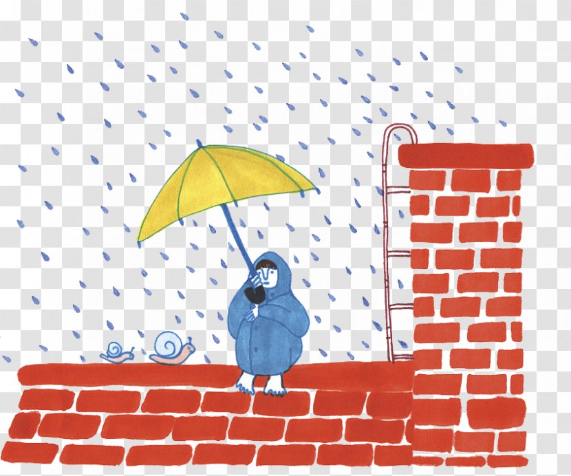 Brick Rain Roof Google Images - Hand Painted Rainy Days Squat On A Square Transparent PNG