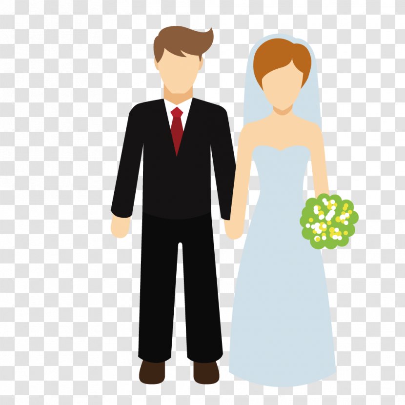 Family Icon - Heart - Woman Wearing A Wedding Dress And The Groom Suit Transparent PNG