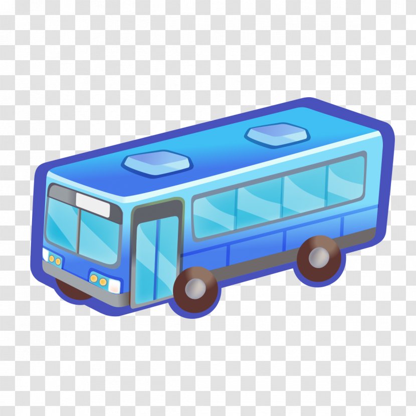Bus Cartoon - Blue Transparent PNG