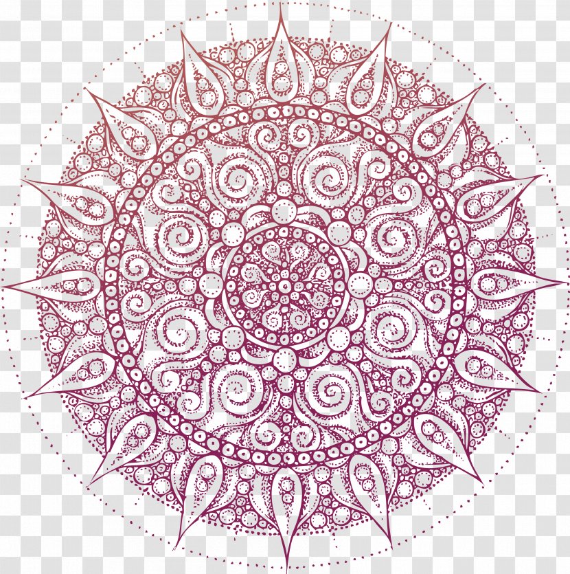 Coloring Book Mandala Adult Meditation - Doily - Buddhism Vector Pattern Transparent PNG