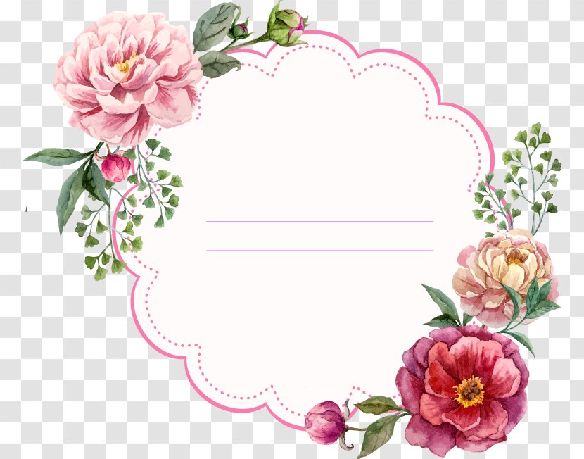Picture Frame Flower Floral Design Stock Photography - Bouquet - Peony Painted Circular Border Transparent PNG