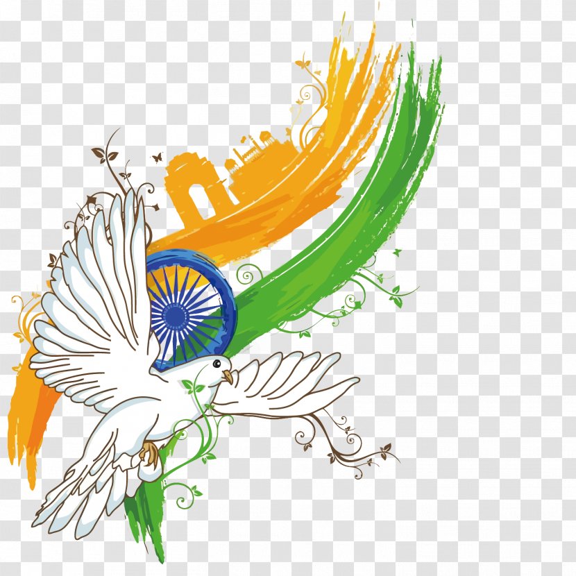 Indian Independence Day Poster Illustration - Vector Dove India Transparent PNG