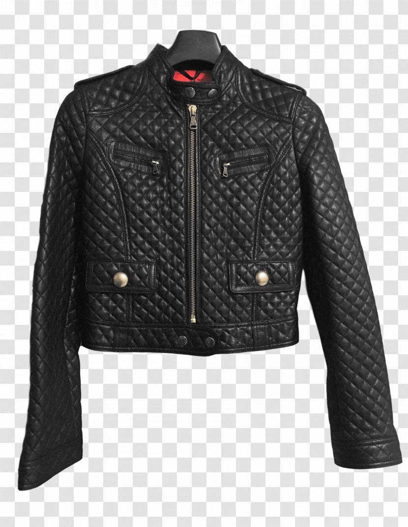 Leather Jacket T-shirt Coat - Dress Transparent PNG