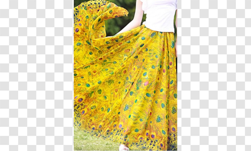 Denim Skirt Dress Chiffon Woman - Yellow Transparent PNG