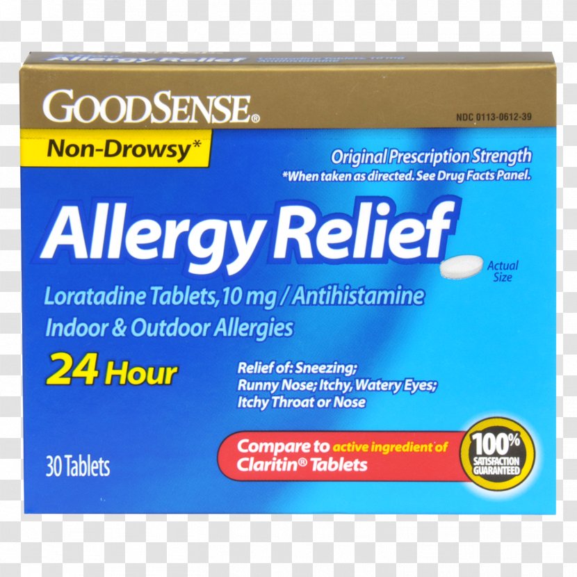 Allergy Relief (loratadine) Tablet Pharmaceutical Drug - Overthecounter Transparent PNG