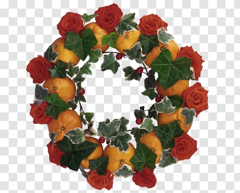 Wreath Floral Design Cut Flowers Clip Art - Christmas - Flower Transparent PNG