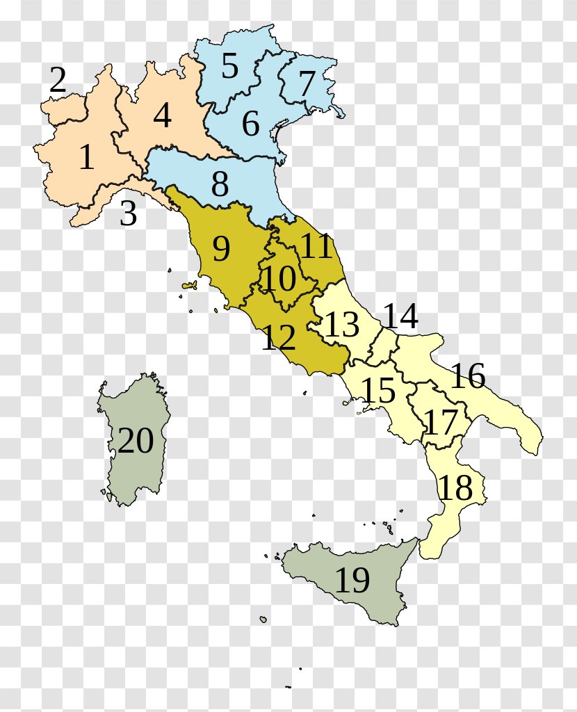 Regions Of Italy Apulia Molise Wikipedia - Wikimedia Foundation - Map Transparent PNG