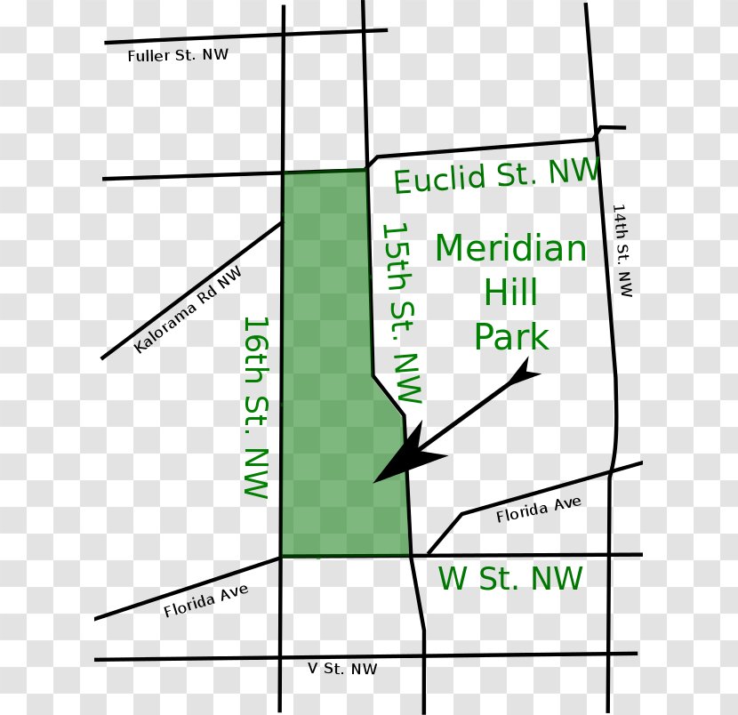 Meridian Hill Park Urban Map Location - Degree Transparent PNG