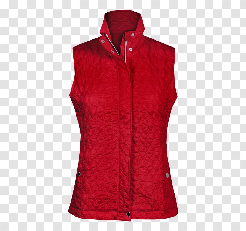 Gilets Sleeveless Shirt Maroon Neck - Vest - Red Undershirt Transparent PNG