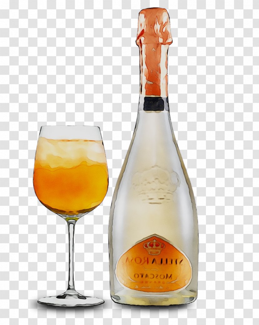 Liqueur Orange Drink Non-alcoholic Cocktail Glass Bottle - Alcoholic Beverage - Sparkling Wine Transparent PNG