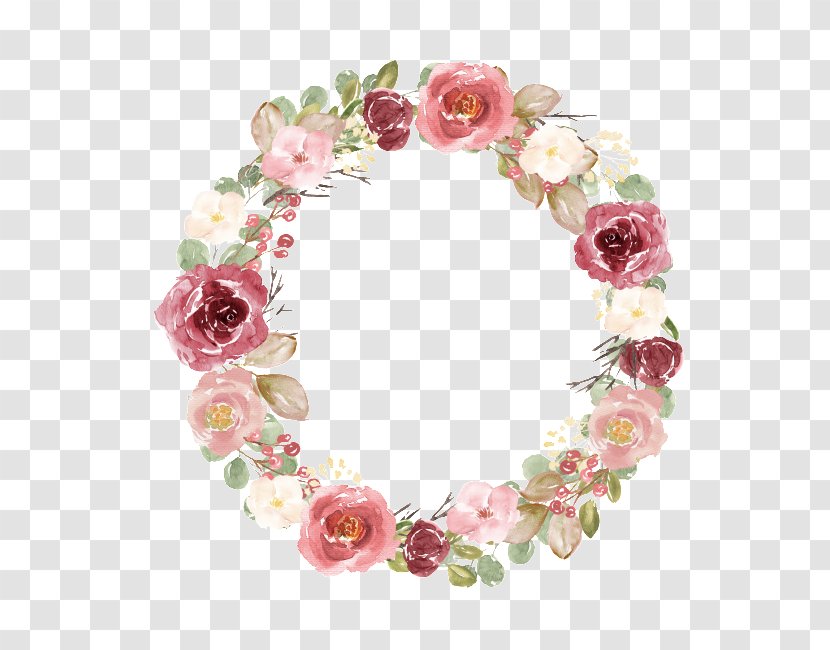Watercolor Painting Wreath Flower Clip Art - Heart - Fashion Accessory Transparent PNG